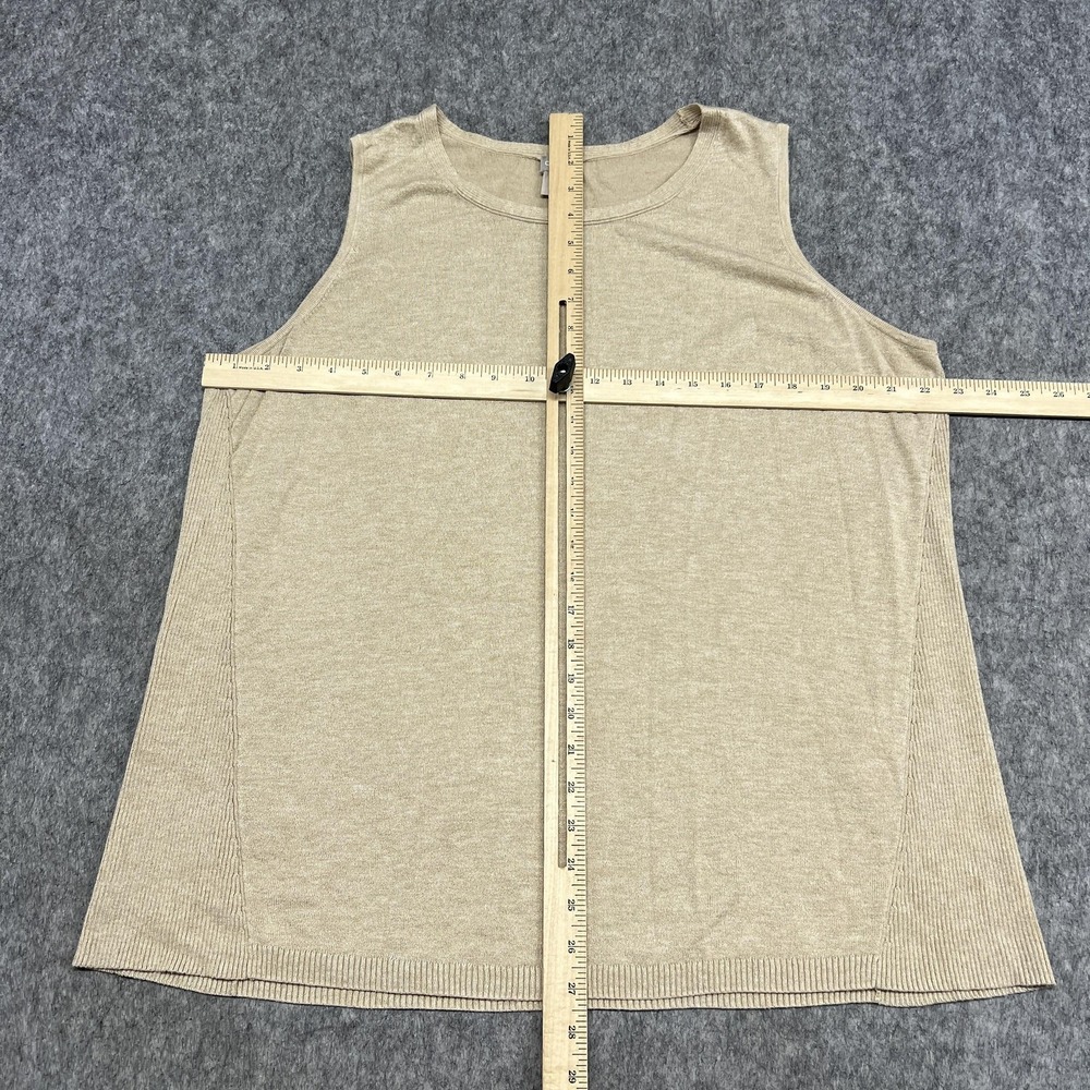 Chicos Tank Top Womens XL Beige Scoop Neck Sleeveless Knit Rayon Blend Basic - Picture 10 of 14